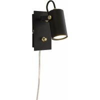 Vegg-spotlight Cilindro - Svart / matt messing Vegg-spotlight Cilindro - Svart / matt messing