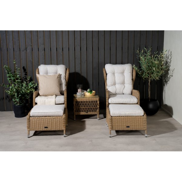 Washington lounge gruppe - Naturlig/Hvit