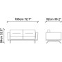 Slate 3-seters sofa - Gr