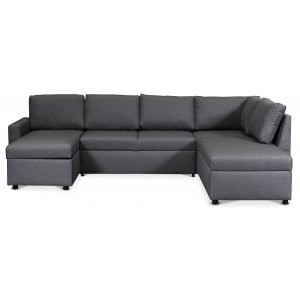 Dream sovesofa med oppbevaring (U-sofa) høyre - Mørkegrå (stoff) + Rensing av tepper og tekstiler
