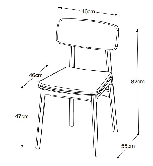 Kleppen stol i oljet eik med brunt sete