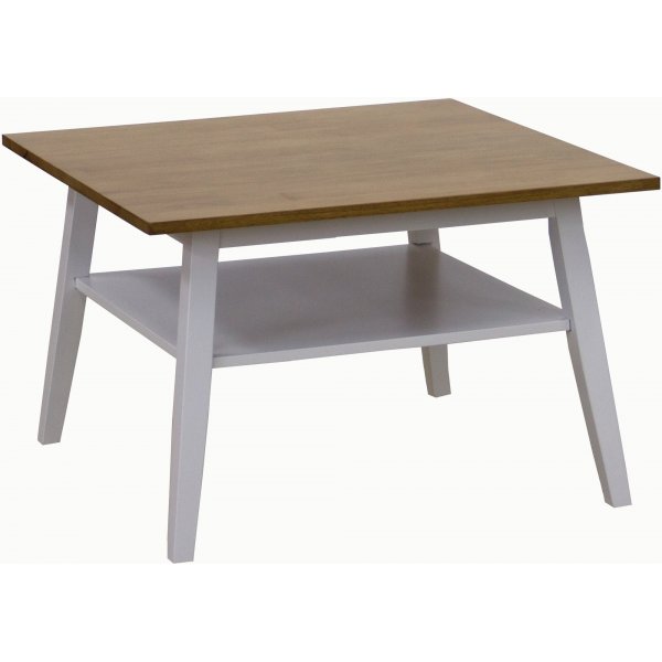 Sara salongbord 80 - Hvit/Eik beis