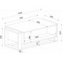 Bianco salongbord 106,4 x 60 cm - Hvit/gull