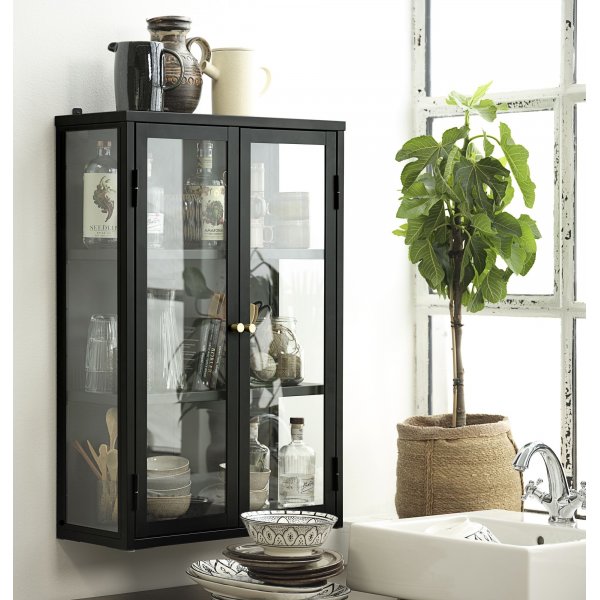 Toddy svart veggskap med dobbel dør H90 cm Toddy svart veggskap med dobbel dør H90 cm