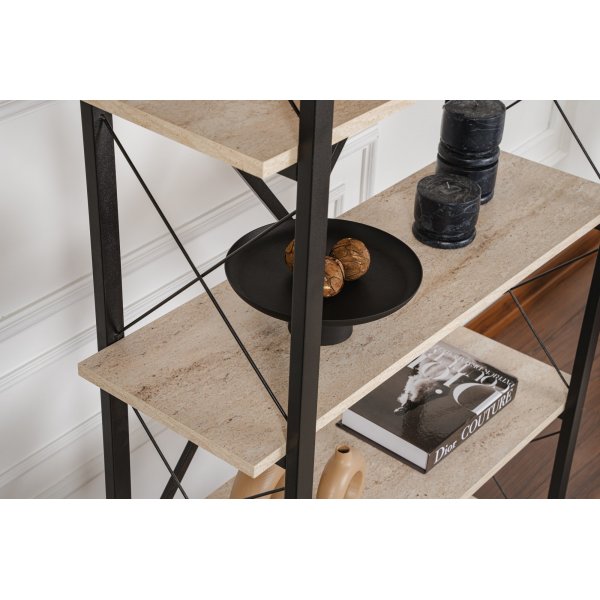 Elysian bokhylle - Travertin/svart Elysian bokhylle - Travertin/svart