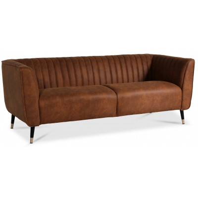 Erik 3-seter sofa - Cognac / Messing