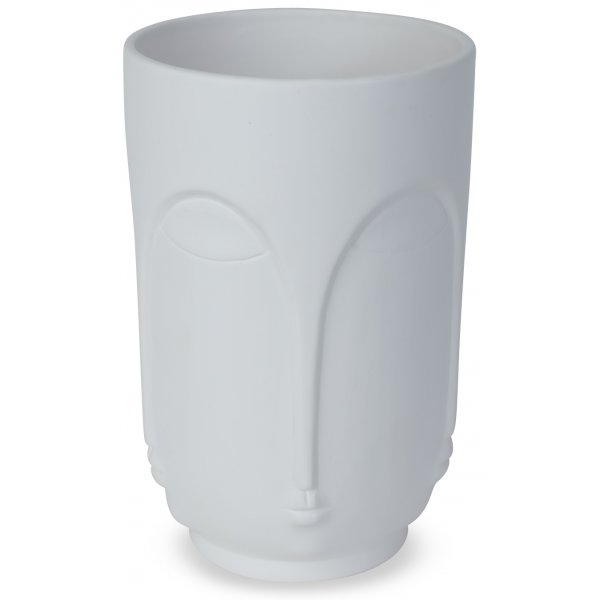 Vase Face H23 cm - Hvit
