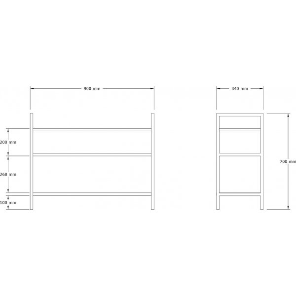 Narden hallbord 90 x 34 cm - Antrasitt Narden hallbord 90 x 34 cm - Antrasitt