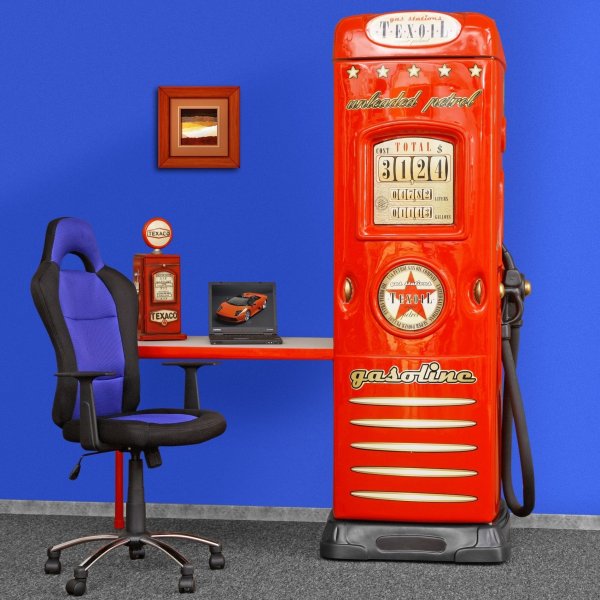 Skrivebord med garderobe innbygd bensinstasjon - Valgfri farge!