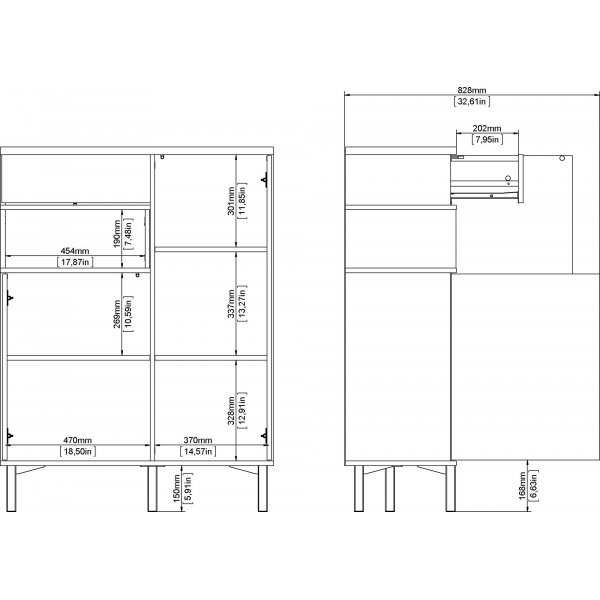 Roomers skap - Hvit/eik Roomers skap - Hvit/eik