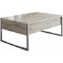 Lux salongbord 90 x 60 cm - Travertin/slv
