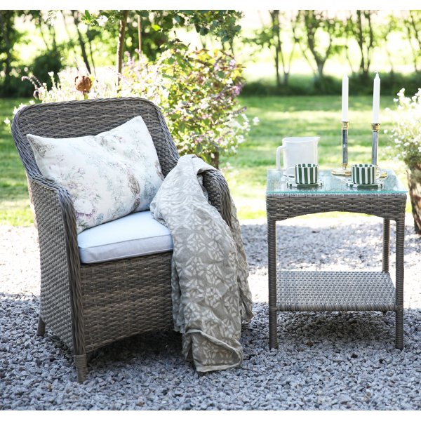 Mercury loungegruppe lenestoler med kvadratisk sidebord - Kunstrotting