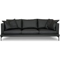 Davis 3-seters sofa - Svart (resirkulert skinn) Davis 3-seters sofa - Svart (resirkulert skinn)