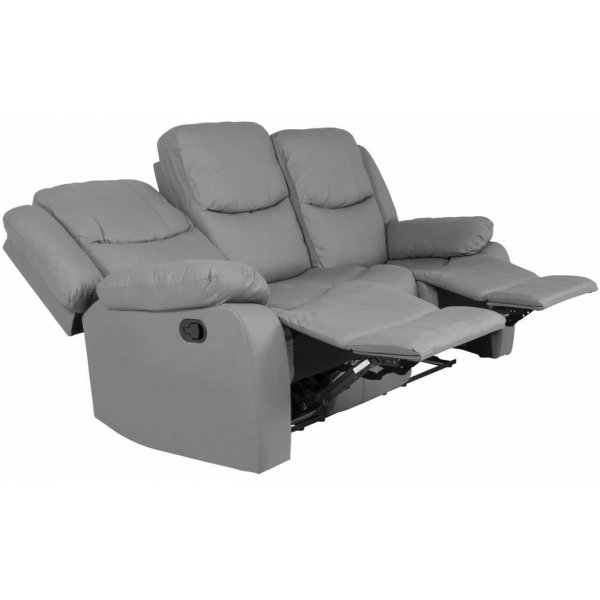 Mozart 3-seter Reclinersofa - Grå PU Mozart 3-seter Reclinersofa - Grå PU