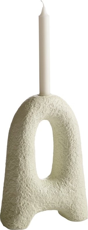 Joelle lysestake 19 x 7 x 27 cm - Hvit - Lysestaker, Lykter