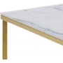 Alisma salongbord 90x50 cm - Hvit marmor/gull