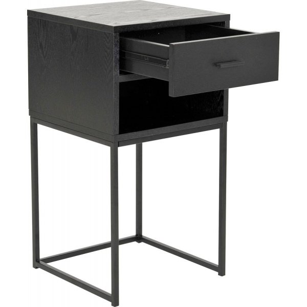 Domino nattbord med hylle - Sort ask finer Domino nattbord med hylle - Sort ask finer