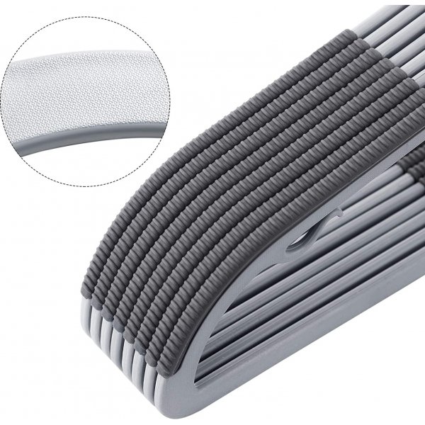 Kleshenger, plast, 42 cm, 30-pakning - Grå Kleshenger, plast, 42 cm, 30-pakning - Grå