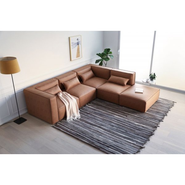 Nees modulsofa i cognac (flyel) combo 3