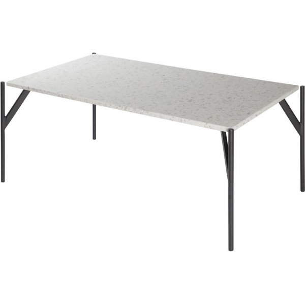 Terrazzo sofabord 110x60 cm - Bianco Terrazzo & understell AIR i svart metall