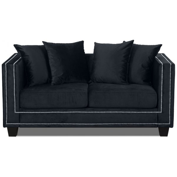Temple Double Deco 2-seters sofa - Svart Fresh 17/silver nagler