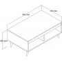 Meyli sofabord 90 x 45 cm - Furu