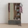 Lola garderobe - Eik/beige/gr
