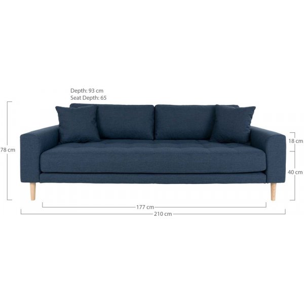 Lido 3-seters sofa - M�rk bl�