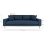 Lido 3-seters sofa - Mrk bl