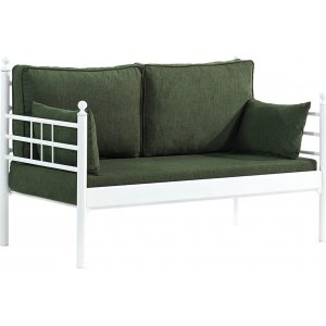 Manyas 2-seters utesofa - Hvit/grnn + Flekkfjerner for mbler