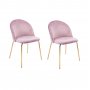Plaza velvet stol - Lys rosa / messing