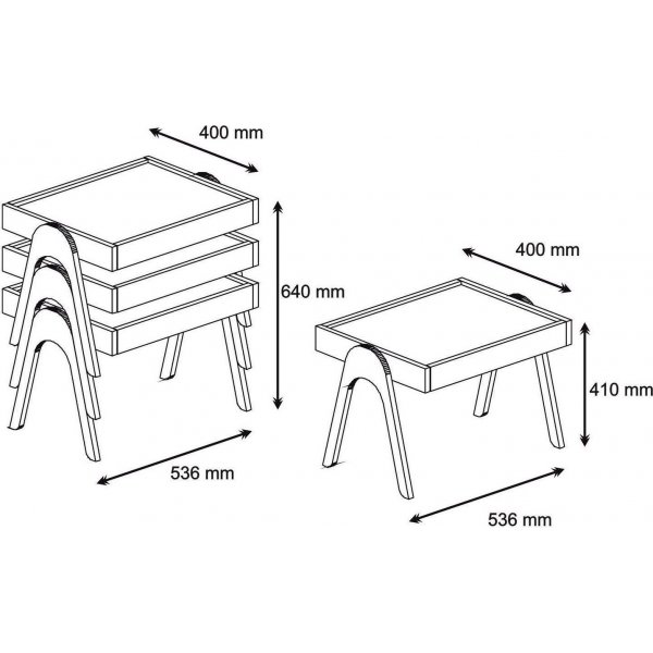 Roma settbord - Valnøtt/hvit Roma settbord - Valnøtt/hvit