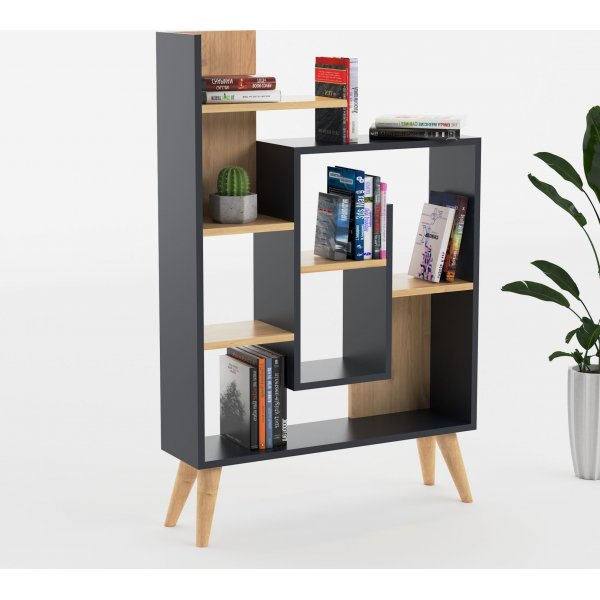 Salman bokhylle - Antrasitt/eik