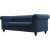 Herron 3-seters chesterfield-sofa - Bl + Tekstilrens for mbler