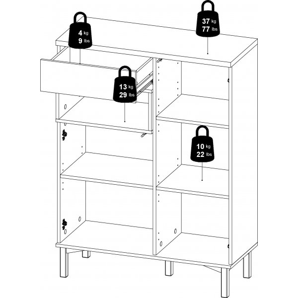 Roomers skap - Hvit/eik Roomers skap - Hvit/eik