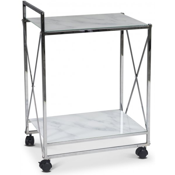 Serveringsvogn Paladium - Krom / Hvitt marmorglass Serveringsvogn Paladium - Krom / Hvitt marmorglass