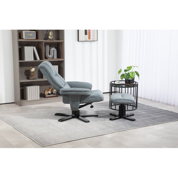 Lenestol med fotskammel gr - Oslo