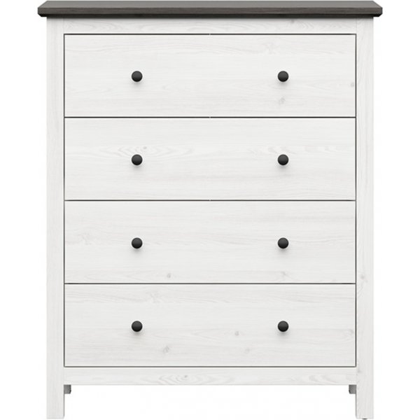 Hesen kommode 120 cm - Hvit/svart