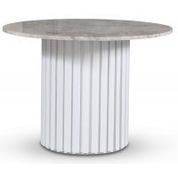 Empire spisebord - Sølv Diana marmor / Hvit lamell trefot