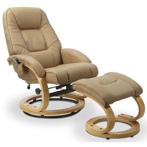 Lanzer massagelenestol med fotskammel - Lys beige + Rengjøring av kunstskinn Lanzer massagelenestol med fotskammel - Lys beige + Rengjøring av kunstskinn