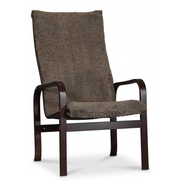 Fushion lenestol i saueskinn scandinavian expresso - Mrk valntt