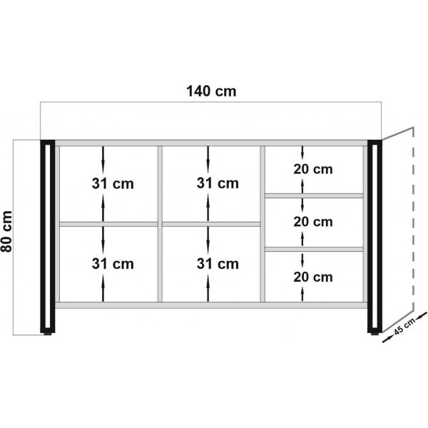 Cosmo Nora skjenk - Furu/svart Cosmo Nora skjenk - Furu/svart