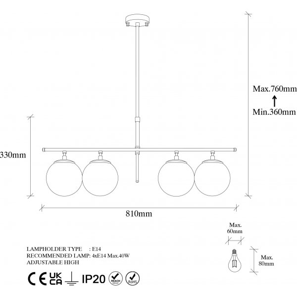 Rosenrød taklampe 10770 - Sort Rosenrød taklampe 10770 - Sort
