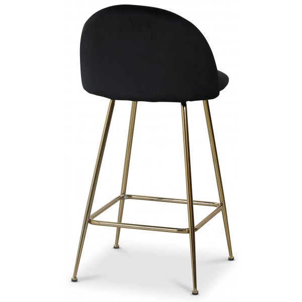 Art Velvet barstol - Svart flyel / Messing