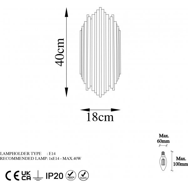 Kara vegglampe 13346 - Gull Kara vegglampe 13346 - Gull