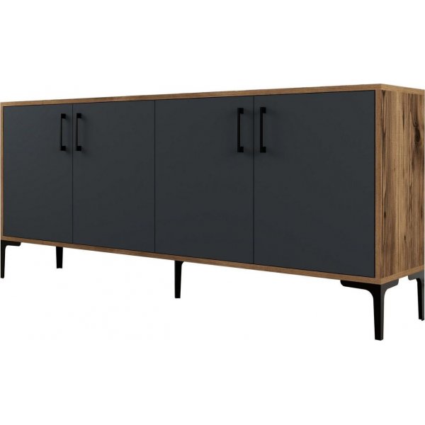 Kiev skjenk - Valnøtt/antrasitt + Flekkfjerner for møbler Kiev skjenk - Valnøtt/antrasitt + Flekkfjerner for møbler