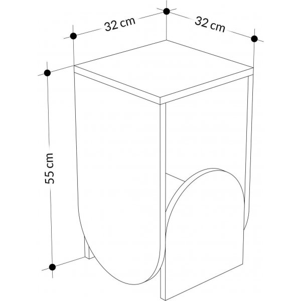 Nun sidebord - Antrasitt/hvit