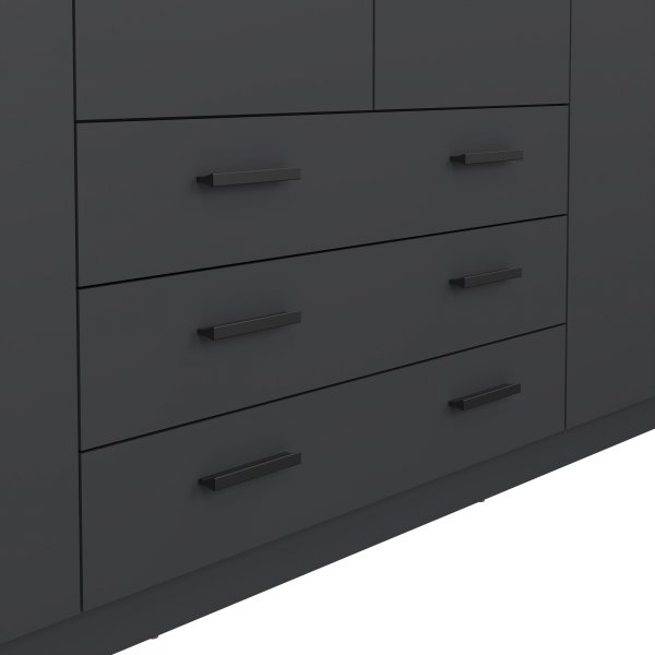 Sprint garderobe med 4 dører og 3 skuffer - Grå Sprint garderobe med 4 dører og 3 skuffer - Grå