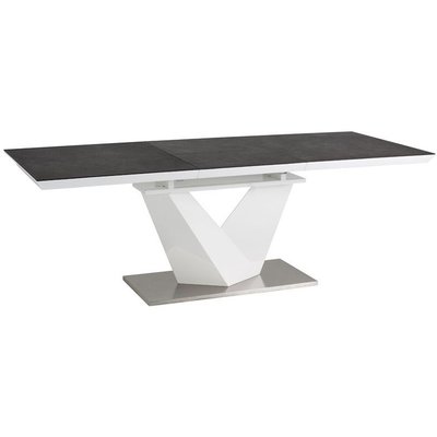 Taylor uttrekkbart spisebord 85x140-200 cm - Hvit/svart