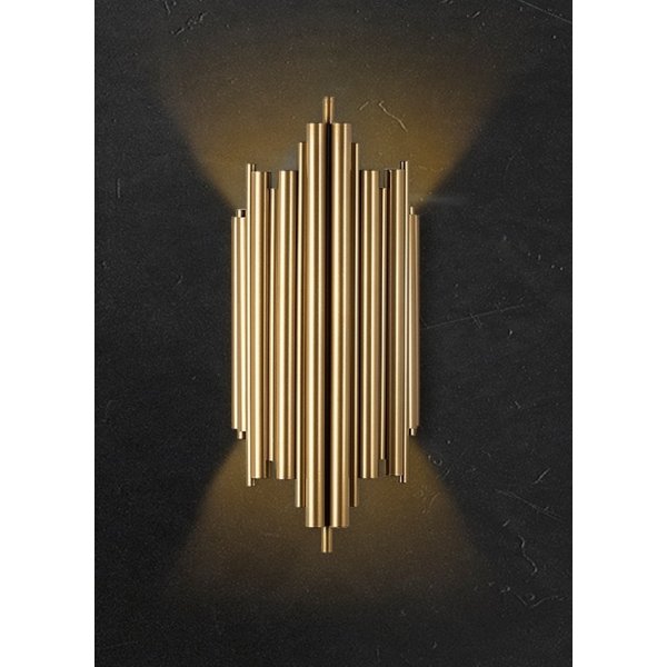 Vegglampe i gullfinish - Munnspill